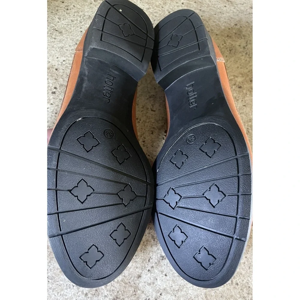 Hotter Comfort Concept Tassel Shoes Loafers Brown Leather Women's Size 7